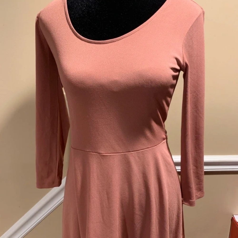 Forever 21 Dusty Rose Long Sleeve Dress